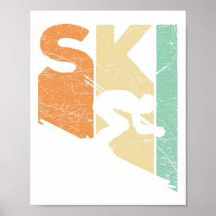 Ski Vintage Skier Retro Skiing Lover Downhill Ski Poster