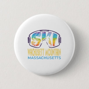 Ski Wachusett Mountain Machusetts Skiing Vacation  6 Cm Round Badge