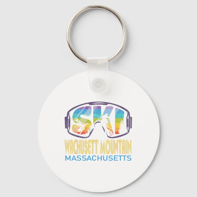 Ski Wachusett Mountain Machusetts Skiing Vacation  Key Ring (Front)