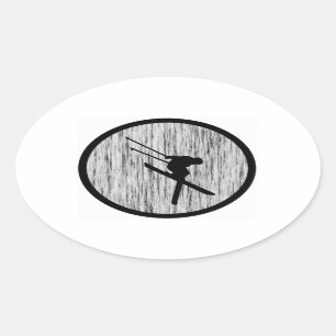 SKI WE PLEASE OVAL STICKER
