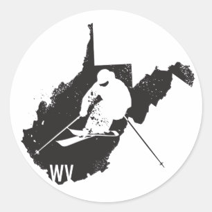 Ski West Virginia Classic Round Sticker