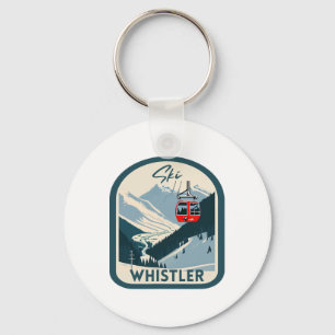 Ski Whistler Retro Vintage Style Whistler Skiing  Key Ring