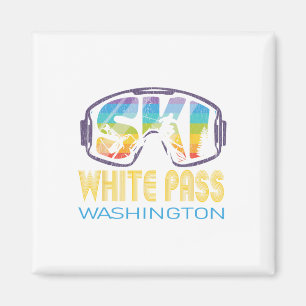 Ski White P Washington Skiing Vacation Magnet