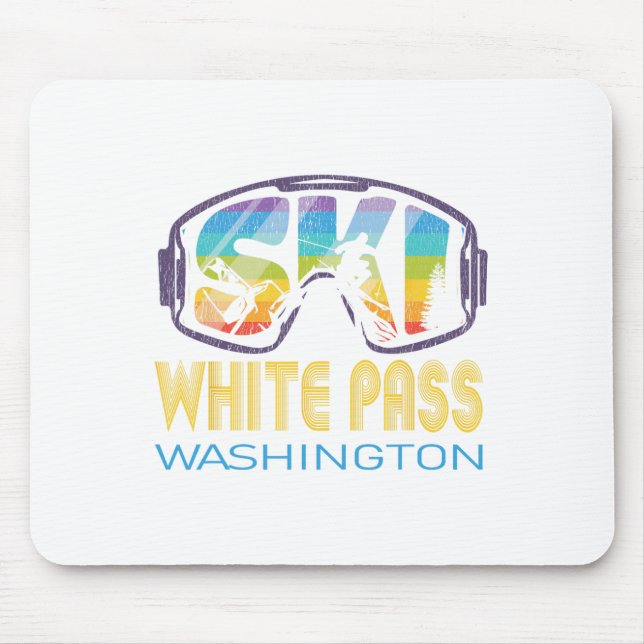 Ski White P Washington Skiing Vacation  Mouse Pad (Front)