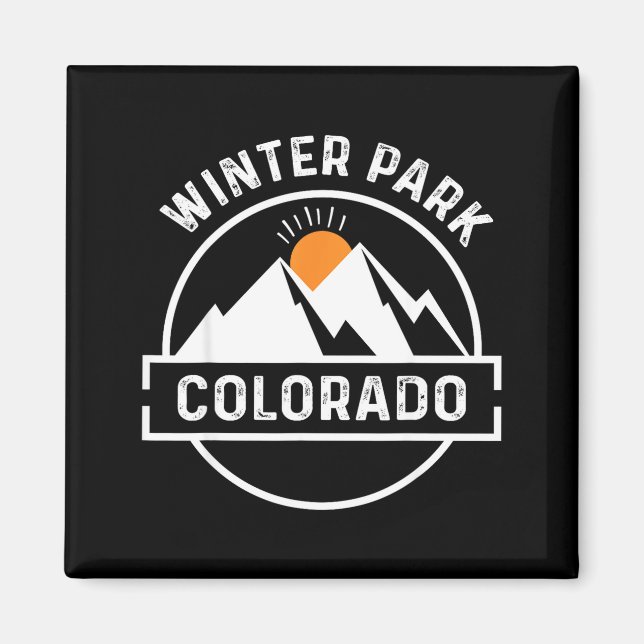 Ski winter skiing snow - vintage winter park magnet (Front)