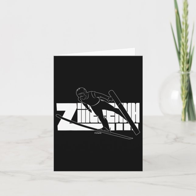 Ski Winter Sport Nordic Combination Ski Jumping  Card (Front)