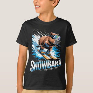 Ski winter sport skier funny skiing capybara T-Shirt
