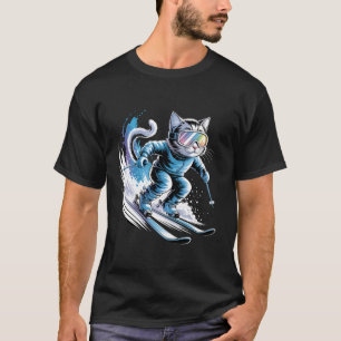 Ski Winter Sport Skiing Funny Skier Cat T-Shirt