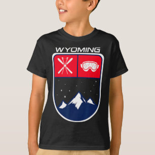 Ski Wyoming Mountain Skiing Trail Skier Goggle Pol T-Shirt