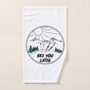 Ski You Later Funny Ski Pun Hand Towel
