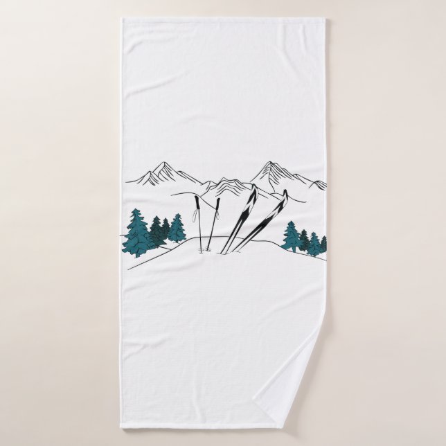 Ski You Later Ski Scene Winter Sports Bath Towel (Bath Towel)