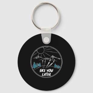 Ski You Later Winter Sports Vintage Powder Snow Sk Key Ring