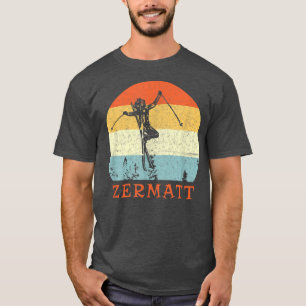 Ski Zermatt, Switzerland Vintage Snow Skiing Vacat T-Shirt