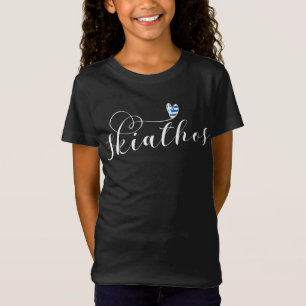 Skiathos Flag In Heart, Greece T-Shirt