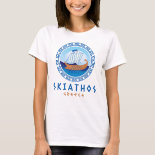 Skiathos, Greece Greek Ship Design Women's T-Shirt
