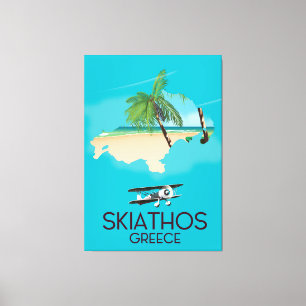 Skiathos Greece travel poster Canvas Print