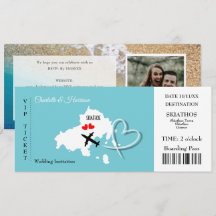 Skiathos Wedding Destination Ticket Boarding Pass