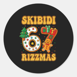 Skibidi 67 Rizzmas Funny Six Seven Meme Christmas  Classic Round Sticker