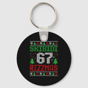 Skibidi 67 Rizzmas Funny Six Seven Meme Christmas  Key Ring