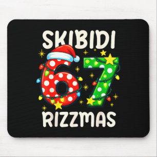 Skibidi 67 Rizzmas Funny Six Seven Meme Christmas  Mouse Pad