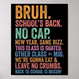 Skibidi Back To School’s Back No Cap Rizz Cl Is Go Poster