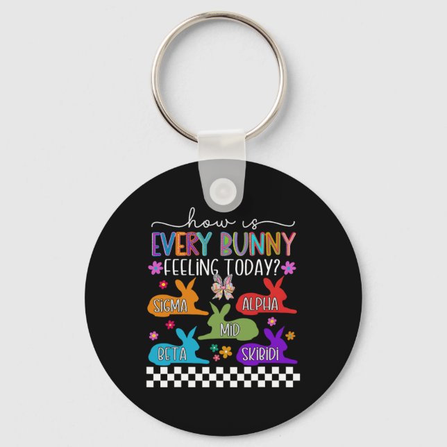 Skibidi Easter Bunny Rabbit Easter Day Rizzler Gen Key Ring (Front)