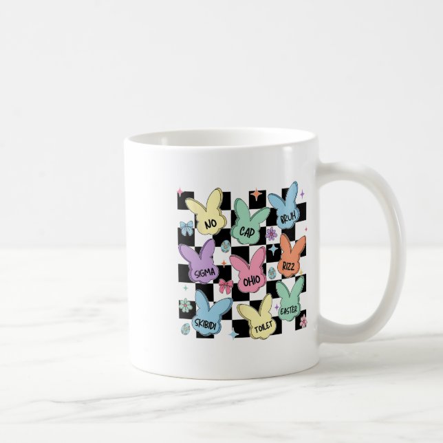 Skibidi Easter Egg Hunt Day Funny No Cap Rizz Meme Coffee Mug (Right)