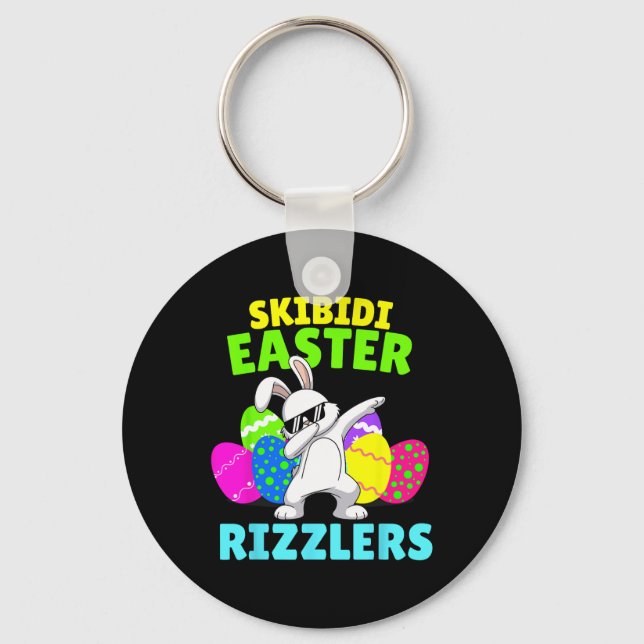 Skibidi Easter - Funny Easter Rizzler Gen Alpha Sl Key Ring (Front)