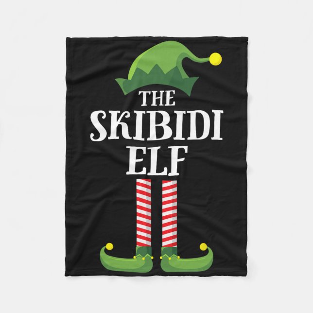 Skibidi Elf Shirt Matching Family Group Funny Chri Fleece Blanket (Front)