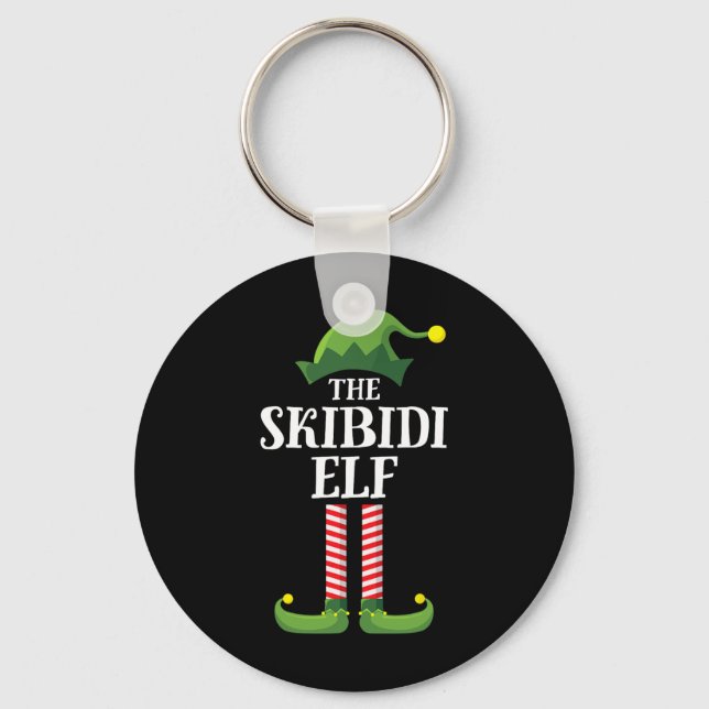 Skibidi Elf Shirt Matching Family Group Funny Chri Key Ring (Front)