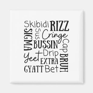 Skibidi Rizz Funny Kids Rizz Bussin Gen Z Christma Magnet