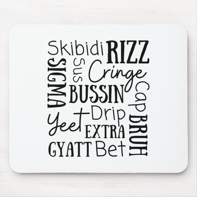 Skibidi Rizz Funny Kids Rizz Bussin Gen Z Christma Mouse Pad (Front)