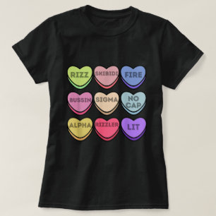 Skibidi Rizz Hearts   Funny Valentine Meme Art T-Shirt