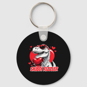 Skibidi Rizzler Trex Valentine Meme Funny Gifts Me Key Ring