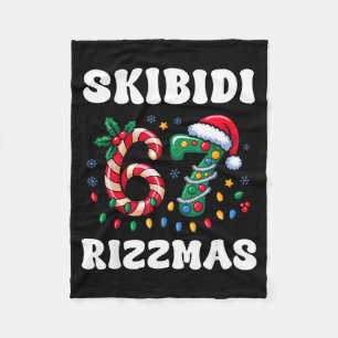 Skibidi Rizzmas 67 Christmas Six Seven Xmas Funny  Fleece Blanket