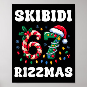 Skibidi Rizzmas 67 Christmas Six Seven Xmas Funny  Poster