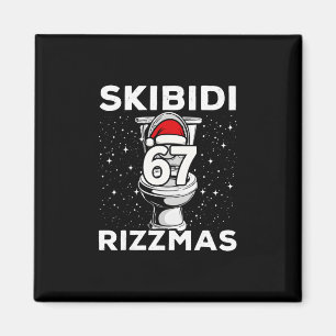 Skibidi Rizzmas 67 Funny Toilet Santa 6 7 Xmas Gen Magnet