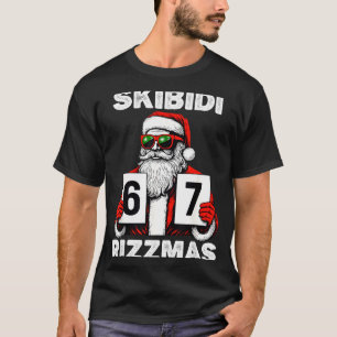 Skibidi Rizzmas Christmas 6 7 Funny Santa  T-Shirt