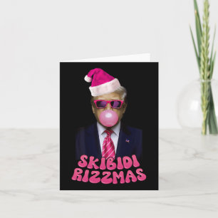 Skibidi Rizzmas Christmas Pink Trump Bubble Gum Ch Card