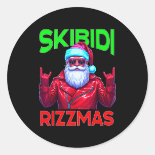 Skibidi Rizzmas Christmas Rizz Santa Claus Charism Classic Round Sticker