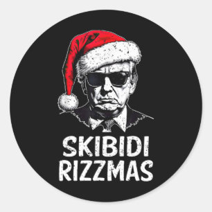 Skibidi Rizzmas Christmas Rizz Santa Claus Funny T Classic Round Sticker
