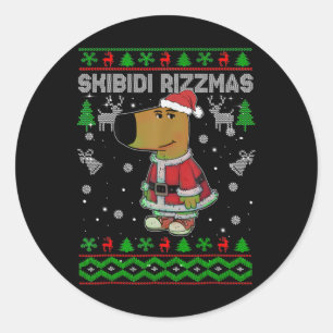 Skibidi Rizzmas Christmas Rizz Santa Ugly Christma Classic Round Sticker