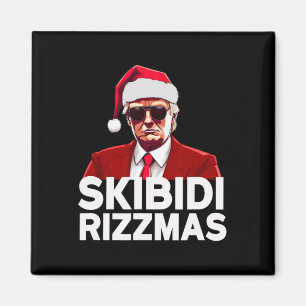 Skibidi Rizzmas Christmas Trump Santa Pajama Rizz Magnet