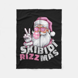 Skibidi Rizzmas Christmas Xmas Men Women Kids Zip Fleece Blanket