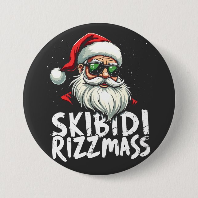 Skibidi Rizzmas Funny Gen Alpha Slang Christmas   7.5 Cm Round Badge (Front)