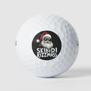 Skibidi Rizzmas Funny Gen Alpha Slang Christmas Golf Balls