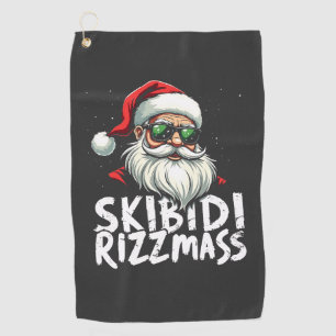 Skibidi Rizzmas Funny Gen Alpha Slang Christmas Golf Towel
