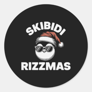 Skibidi Rizzmas Funny Gen Alpha Slang Christmas Pe Classic Round Sticker