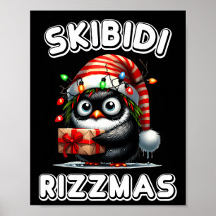 Skibidi Rizzmas Funny Gen Alpha Slang Christmas Pe Poster