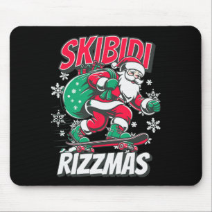 Skibidi Rizzmas Funny Santa Rizz Christmas Skater Mouse Pad